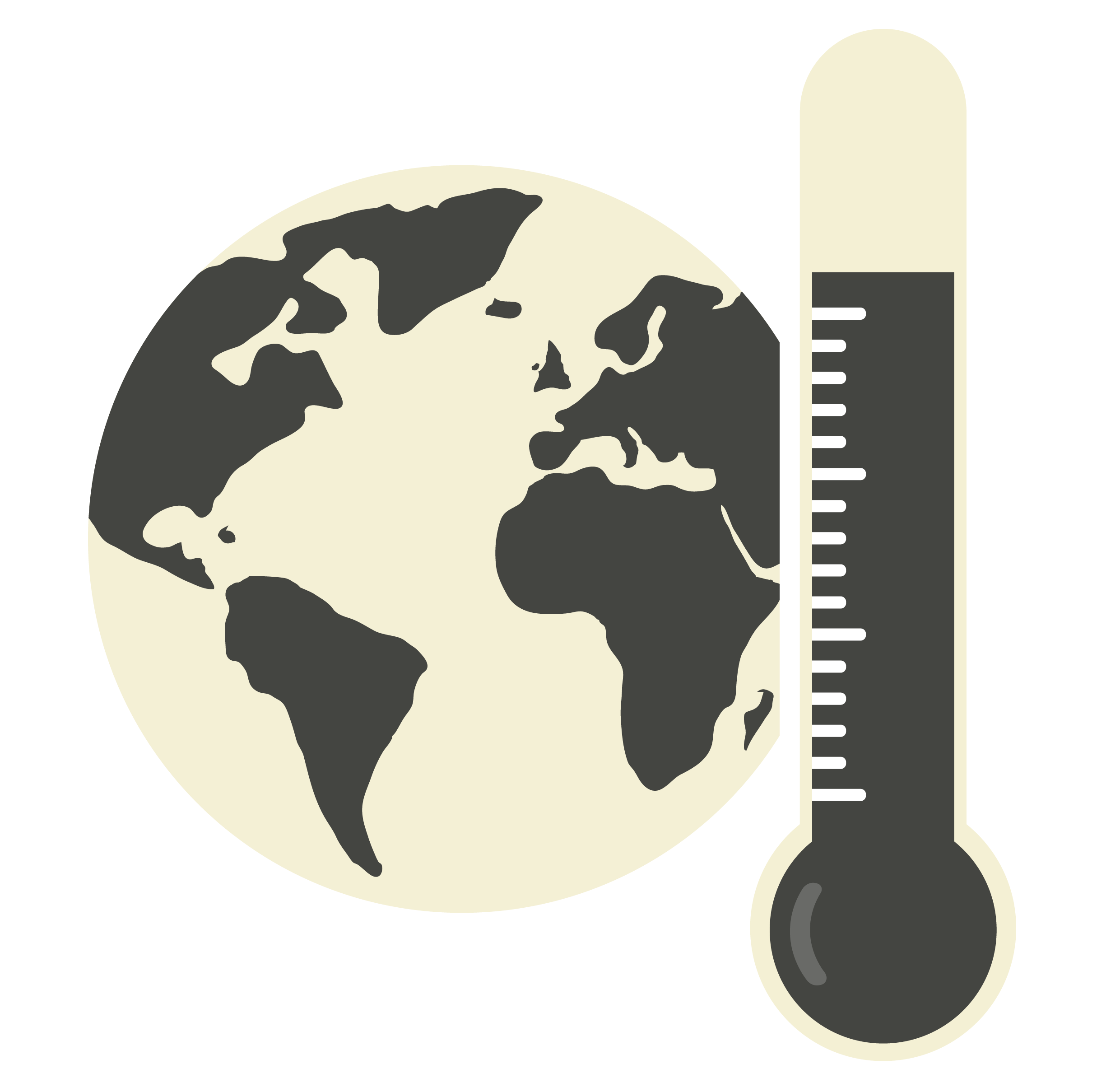 Illustration of the globe and a thermometer