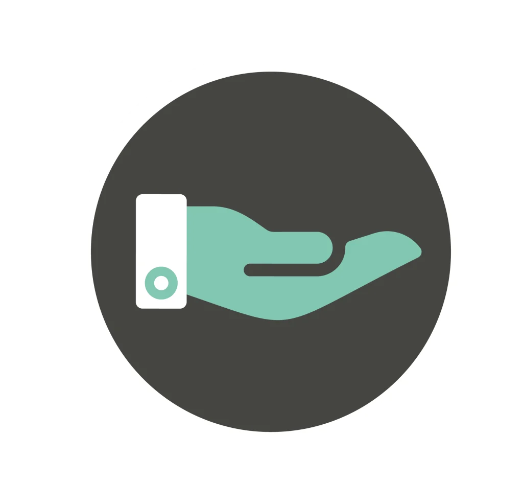 An open palm to show support