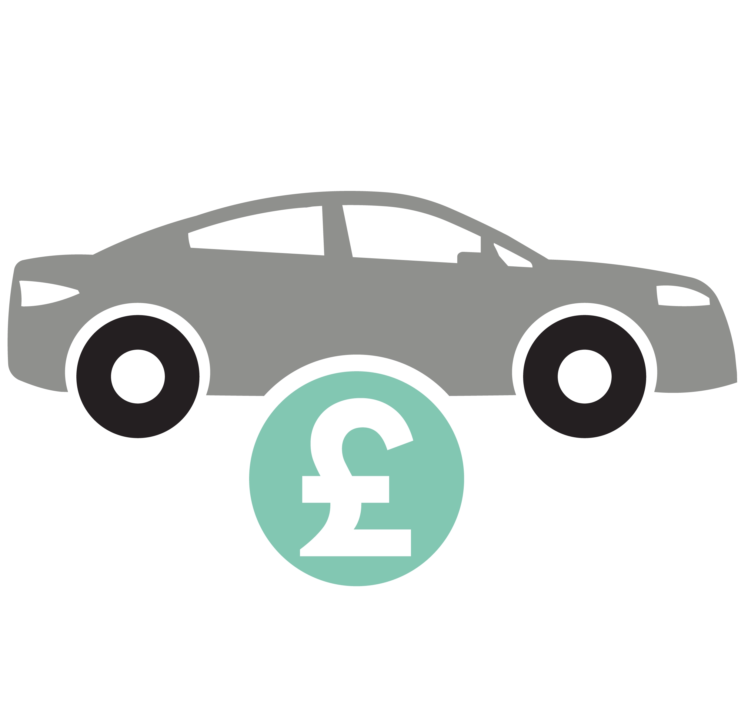 A car with a GBP symbol in front of it.
